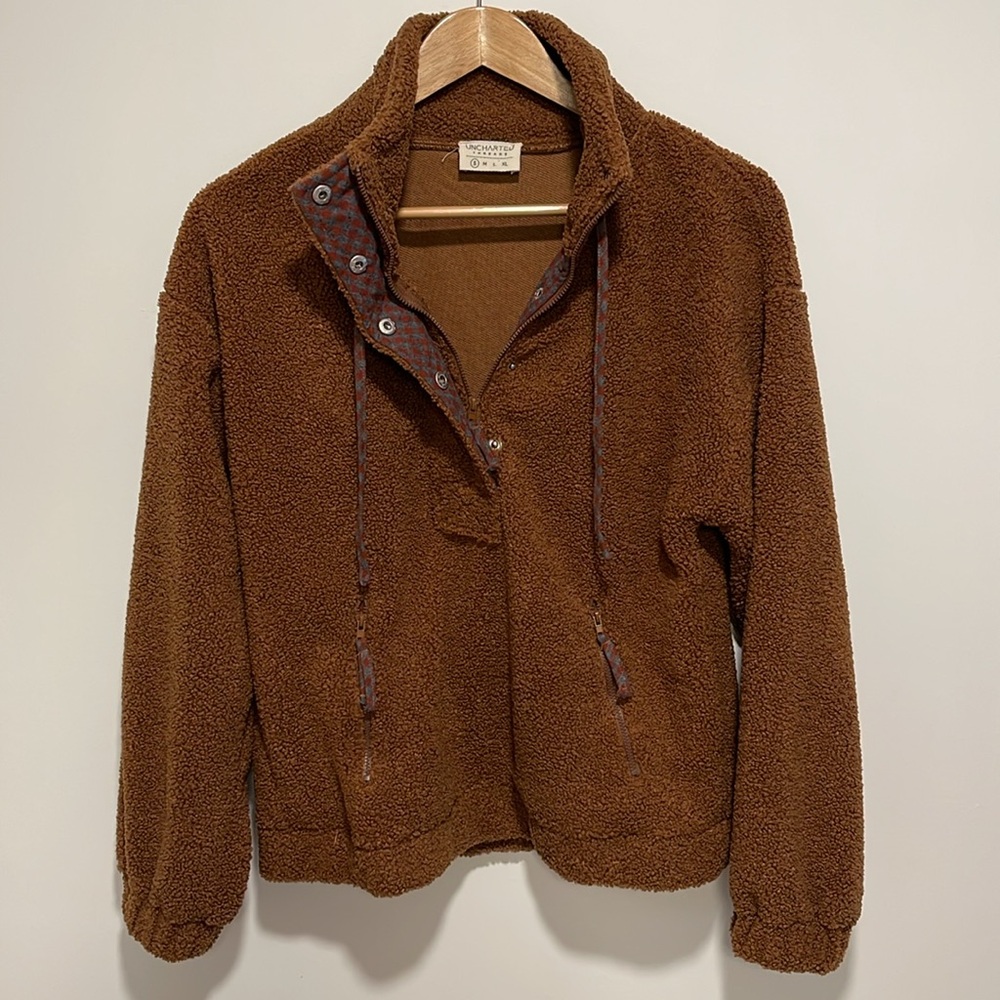 Unchartered Threads Brown Sherpa Pullover Jacket-Like New!